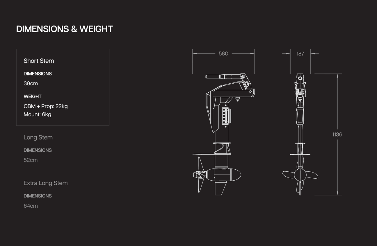 Electric Outboard Kit Momentum M10 (20hp) wtih MB6 Battery