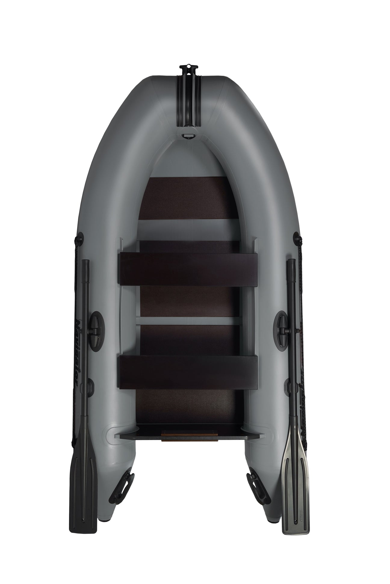 inflatable motor boat with slated floor