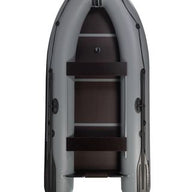 inflatable motor boat with book type floor