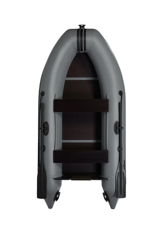 find inflatable motor boat with book type floor