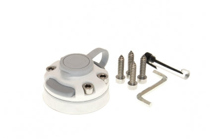 Universal lock and mounting pad for hardboard installation Borika NLB White