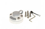 Universal lock and mounting pad for hardboard installation Borika NLB White