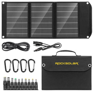 Portable Solar Panel Battery Charger ROCKSOLAR 30W 12V